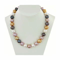 Collana girocollo di perle multicolor
