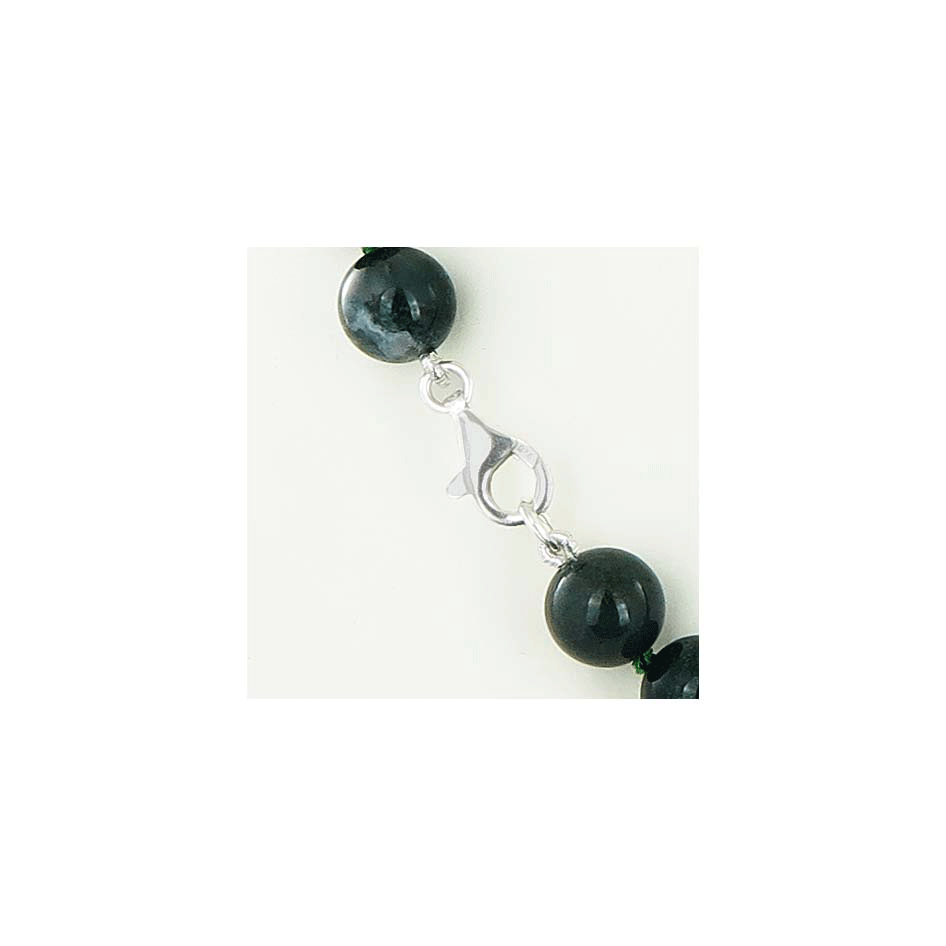 Collana di agata verde e serpentina