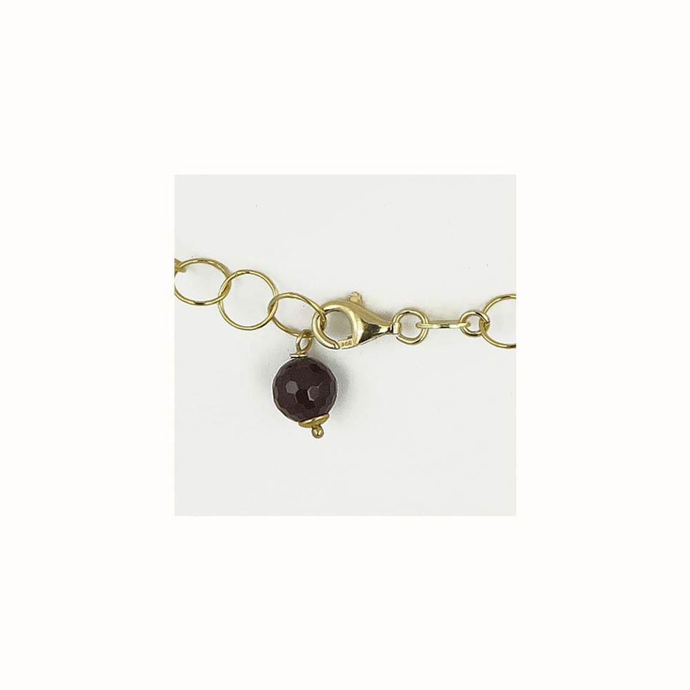 Collana con agata bordeaux