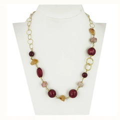 Collana con agate e quarzo citrino