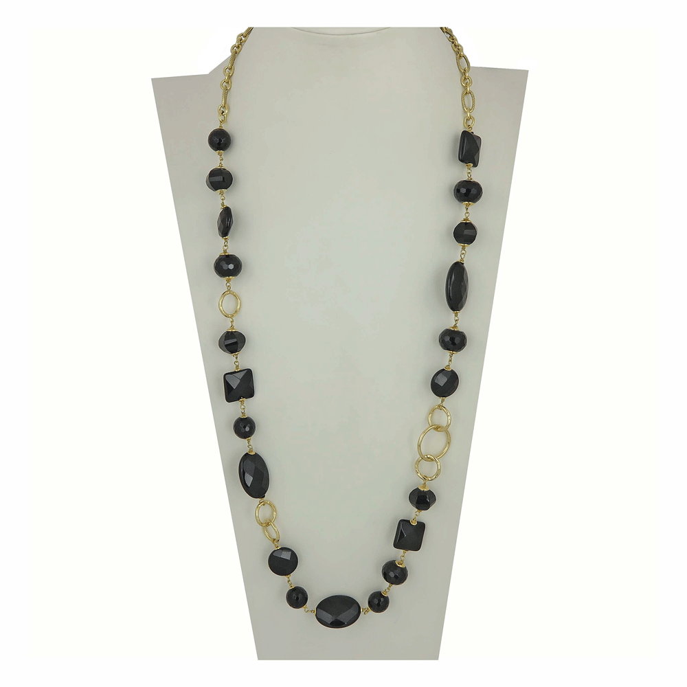 Collana lunga con onice nera