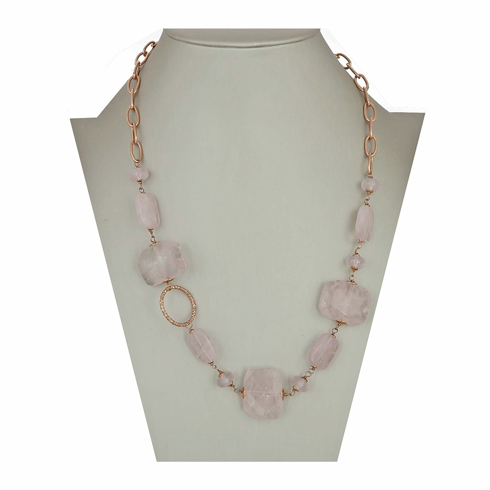 Collana con quarzo rosa