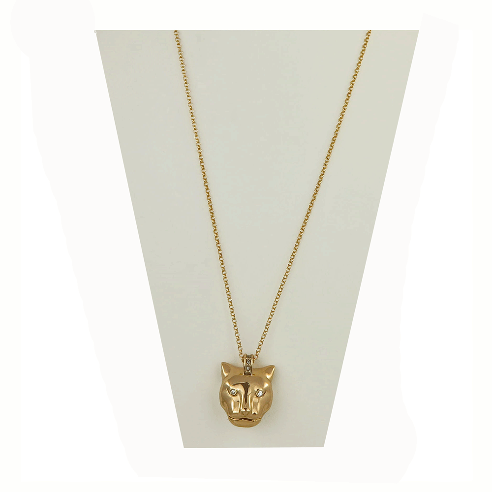 Gold Panther Pendant Chain Necklace