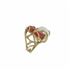 Anello con corallo e perla