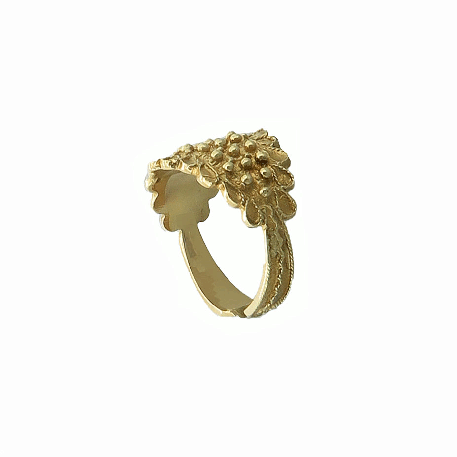 Sardinian gold faith ring