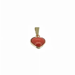 18kt gold and red coral pendant with heart