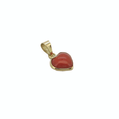18kt gold and red coral pendant with heart