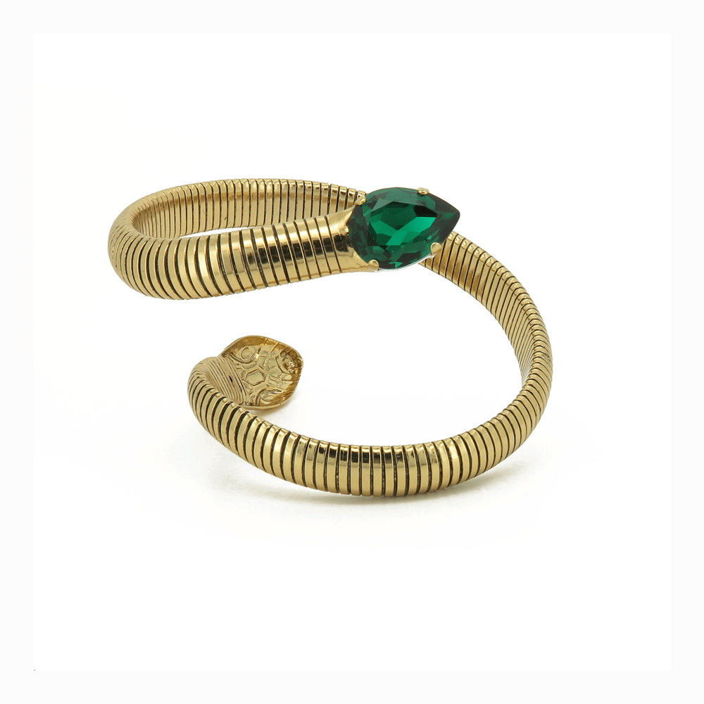 Brass snake bracelet with tubular mesh