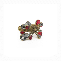 Bracciale rigido in ottone con cristalli