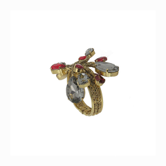 Bracciale rigido in ottone con cristalli