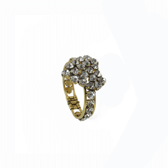 Bracciale con cuore centrale di cristalli, in ottone placcato oro giallo 18 kt