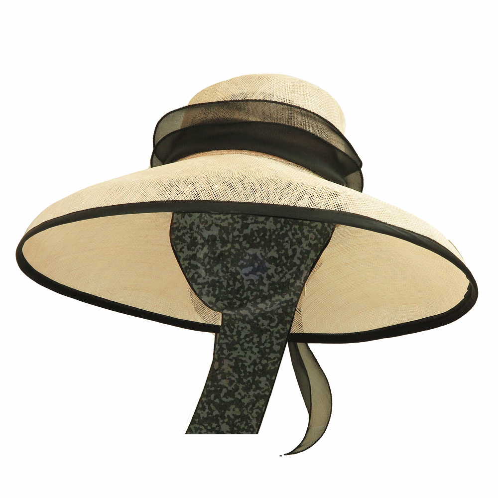 Cappello da cerimonia rosa con fascia nera