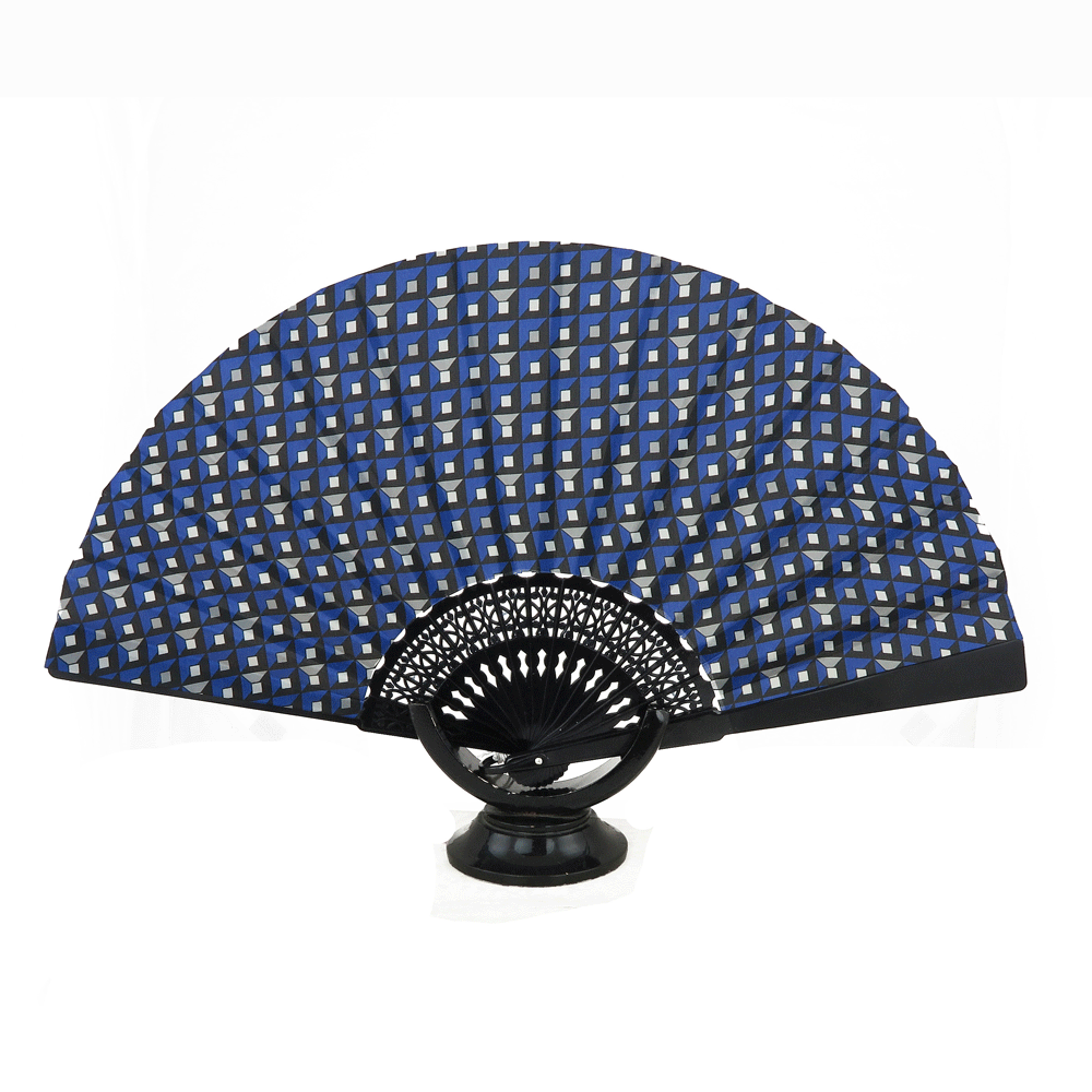Geometric pattern silk fan | Viganò Milano 1919