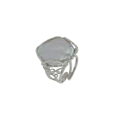 Anello perla e argento