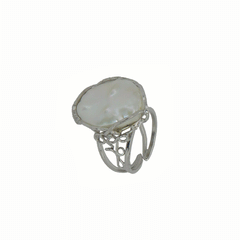 Anello perla e argento