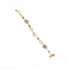 Pink and green natural stone bracelet