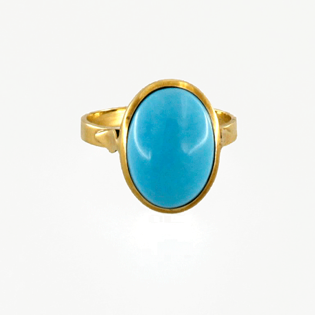 Turquoise ring in 18kt gold