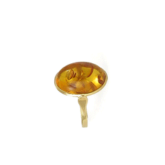 Amber and gold ring