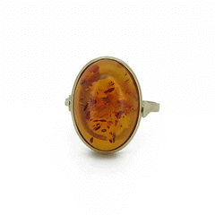 Anello d'ambra e oro