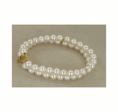 Bracciale di perle coltivate a due fili