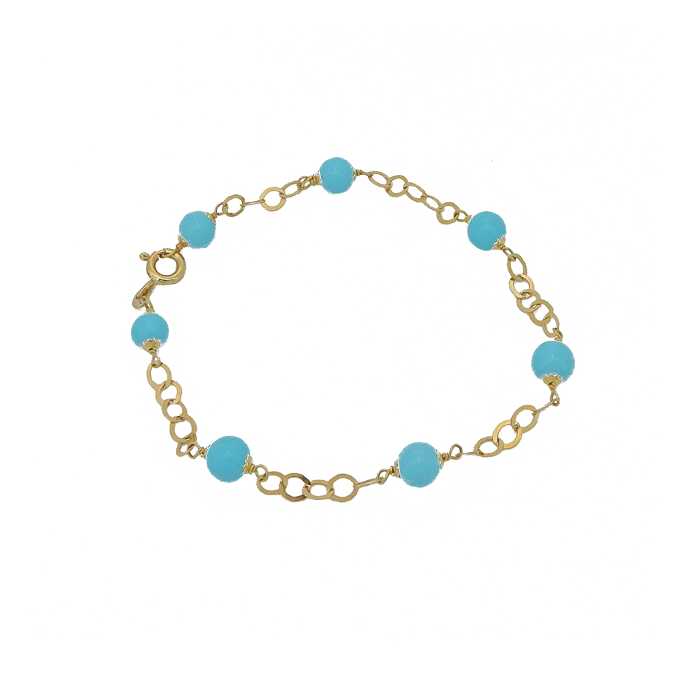 Bracciale in oro e turchese