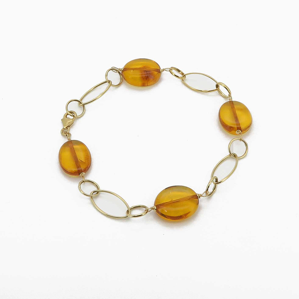 Bracciale oro e ambra