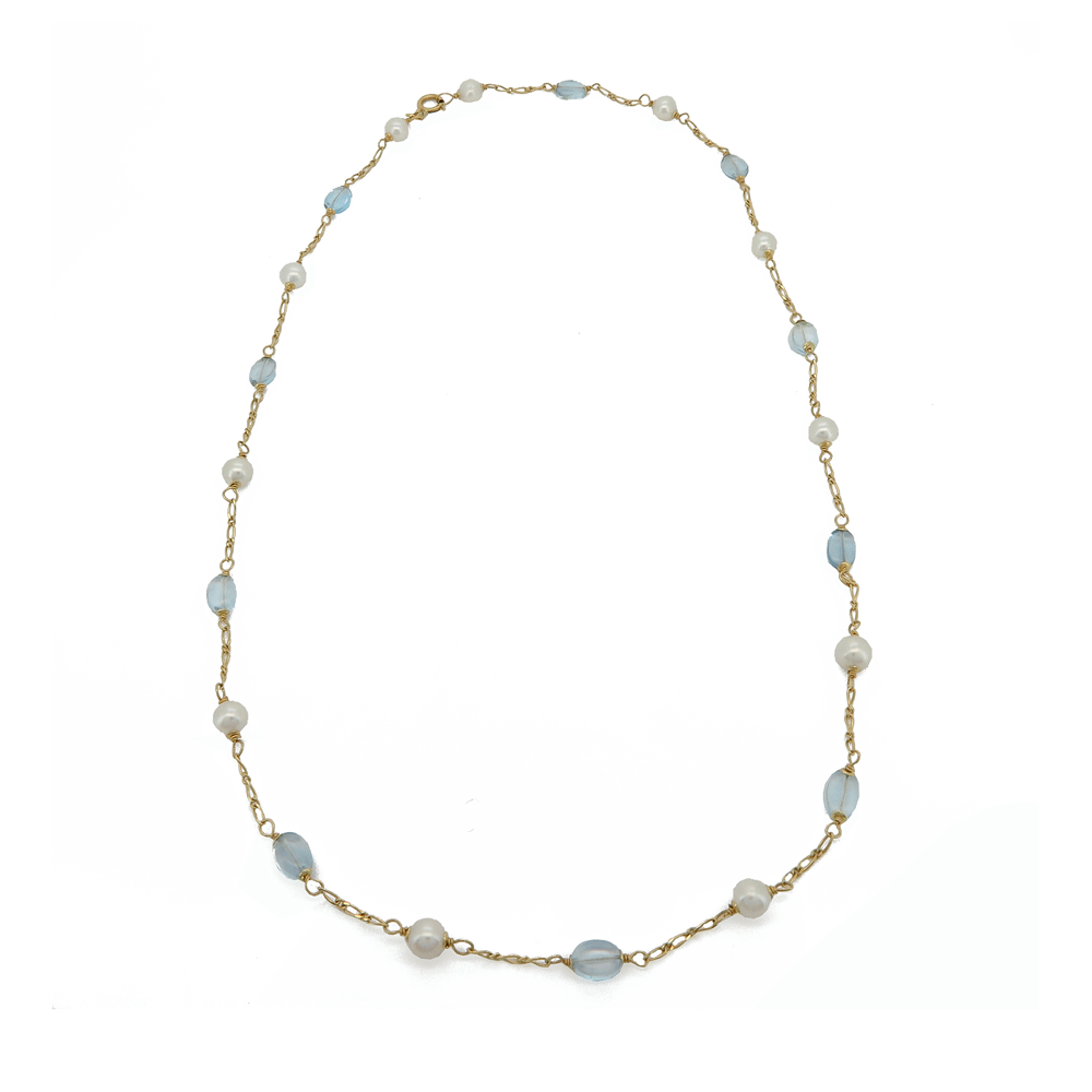 Collana oro e pietre e perle