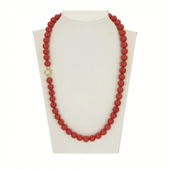 9mm Spherical Red Coral Necklace