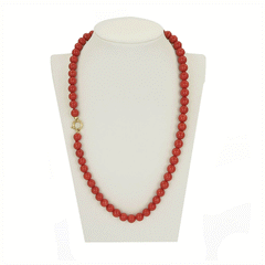 8mm Spherical Red Coral Necklace