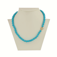 Collana girocollo in turchese naturale e oro