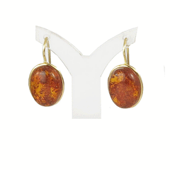 Orecchini di ambra e oro a spola
