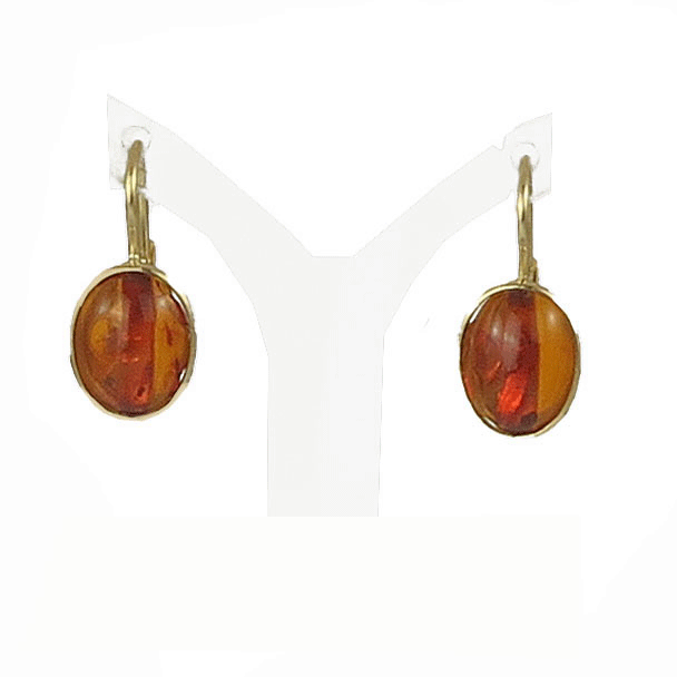 Amber and gold shuttle earrings