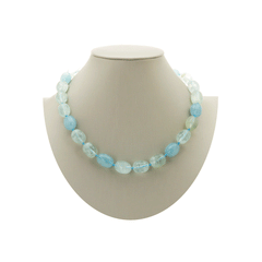 Necklace with stone aquamarine