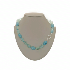 Necklace with stone aquamarine