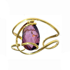 Rigid bracelet with crystal