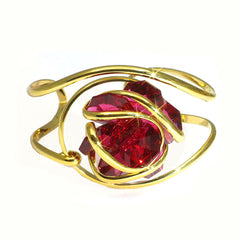 Bracciale rigido con fiore di cristalli