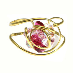 Bracciale rigido con cristalli a fiore