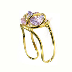 Bracciale rigido con fiore di cristalli