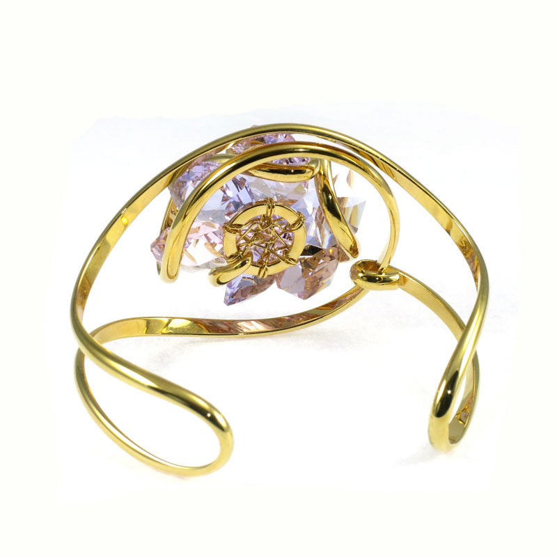 Bracciale rigido con cristalli a fiore