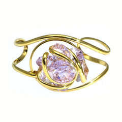 Bracciale rigido con cristalli a fiore