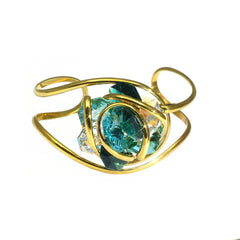 Bracciale rigido con fiore di cristalli