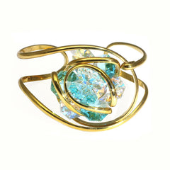 Bracciale rigido con fiore di cristalli