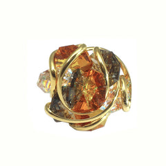 Anello con fiore di cristalli