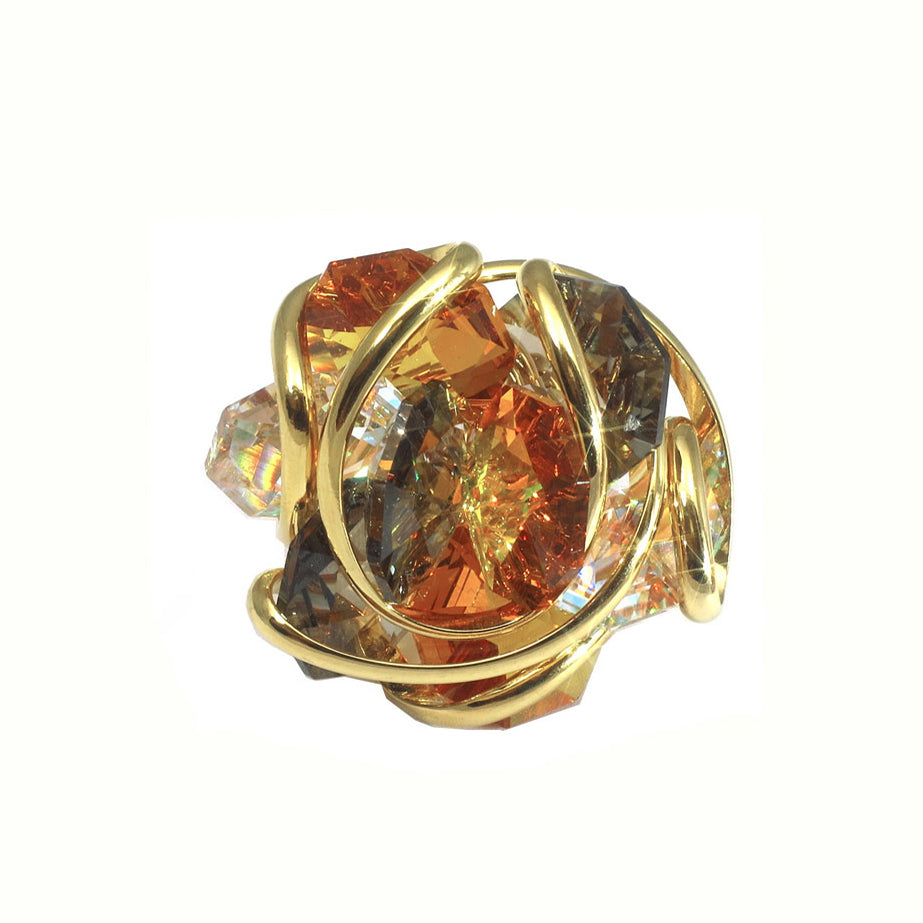 Ring with crystal flower