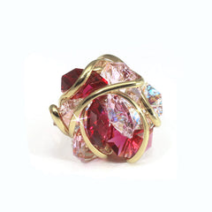Ring with crystal flower