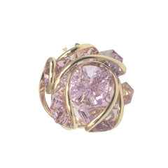 Anello con fiore di cristalli
