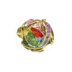 Anello con fiore di cristalli