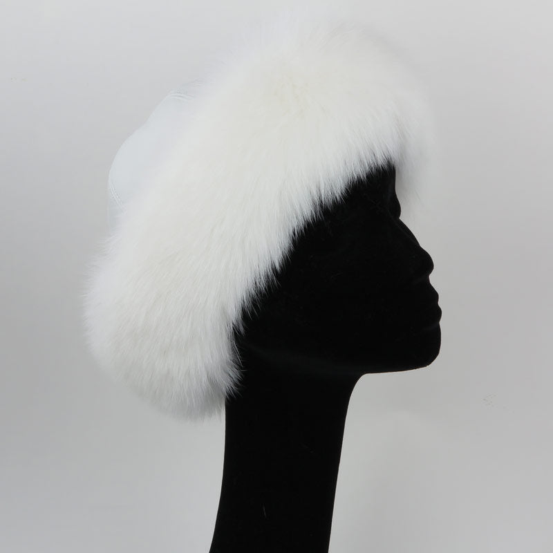 Colbacco in volpe bianca e pelle