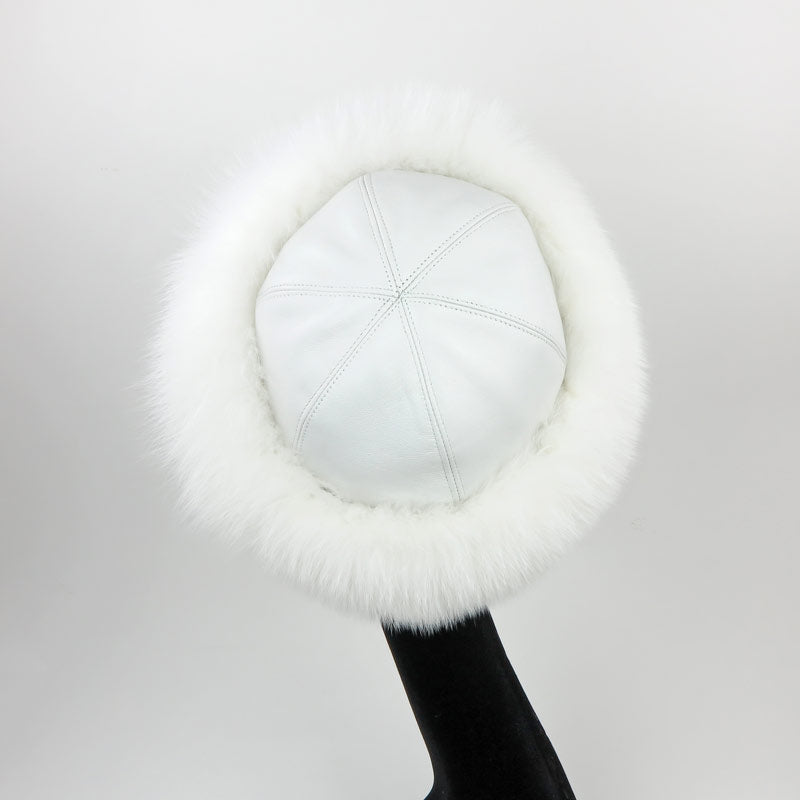 Colbacco in volpe bianca e pelle