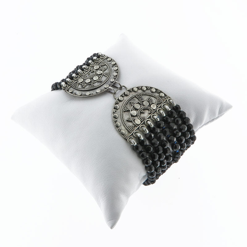 Bracciale con fili di onice nero